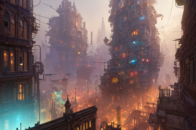 도시, 싸이버 펑크: stable diffusion