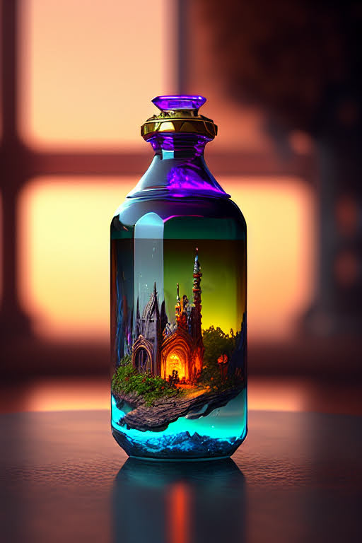 유리병 속 판타지 월드: stable diffusion 유리병 속 판타지 월드: stable diffusion