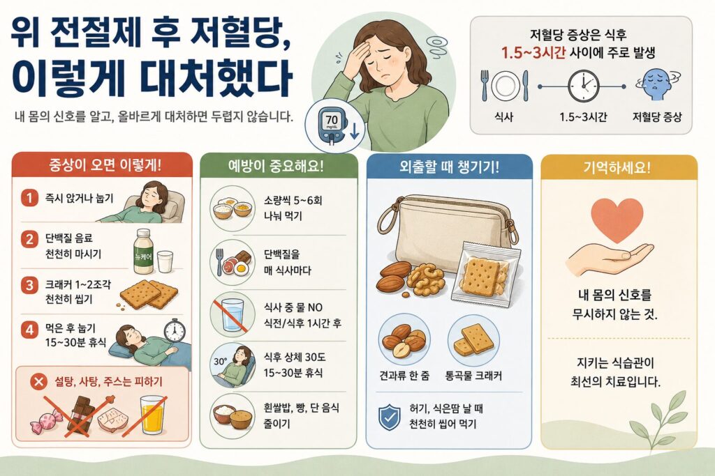 위 전절제 환자의 저혈당 증세 대처법 위 전절제 환자의 저혈당 증세 대처법